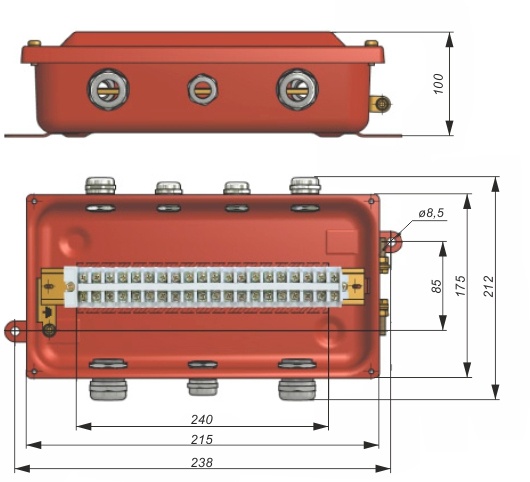 У615 коробка клеммная У2 IP54 пластиковый ввод ГОФРОМАТИК