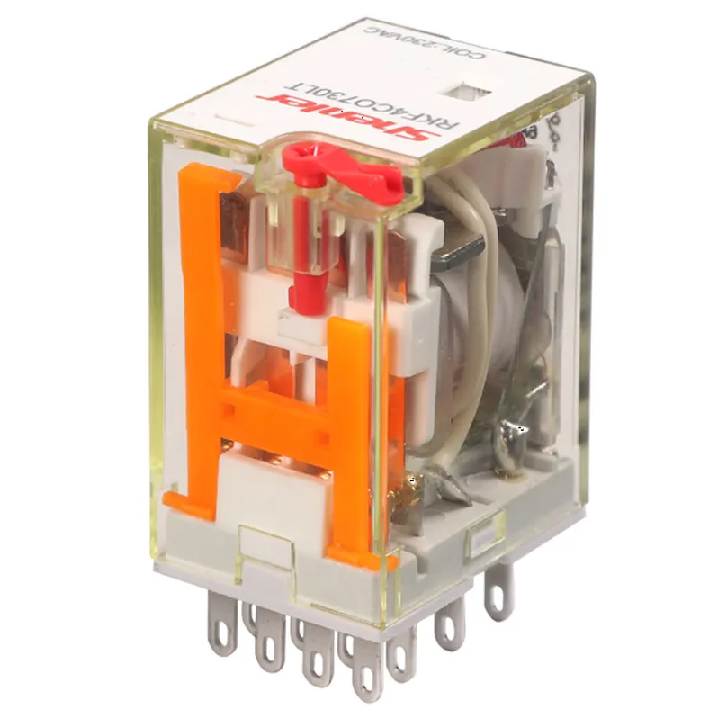 Реле RKF4CO730LT, 4CO, 6A(250VAC/30VDC), 230VAC, мех. индикация, тест-кнопка с блокировкой, LED