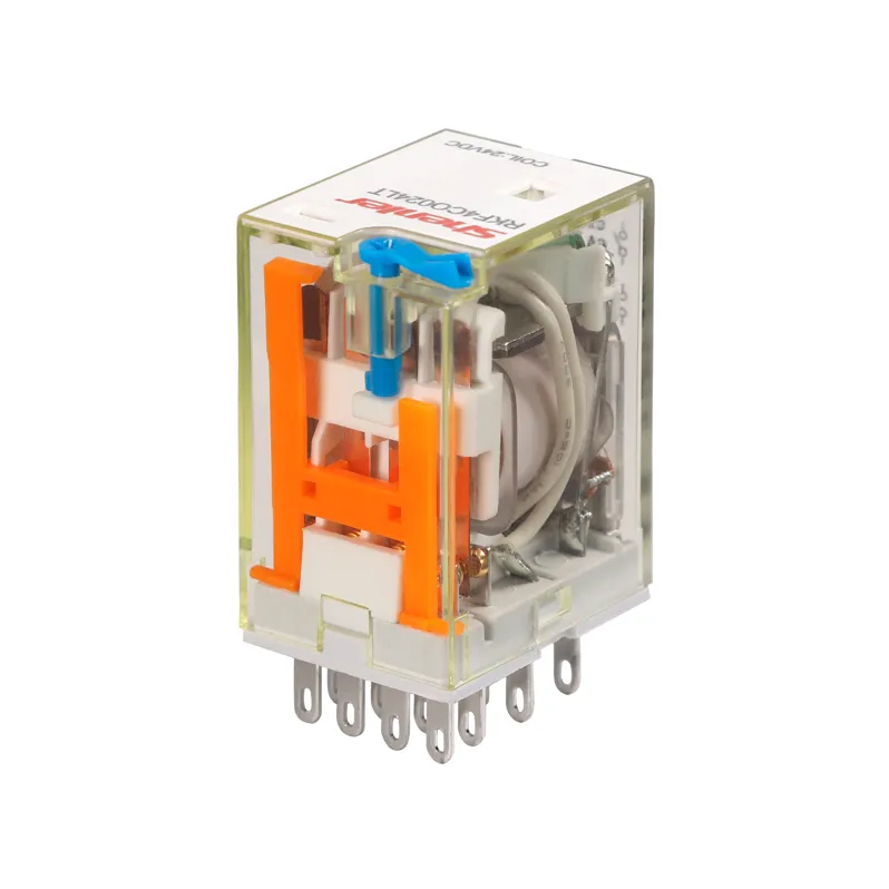 Реле RKF4CO012LT, 4CO, 6A(250VAC/30VDC), 12VDC, мех. индикация, тест-кнопка с блокировкой, LED