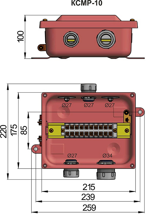 КСМР-10 коробка соединительная У2 IP54 для металлорукава ГОФРОМАТИК