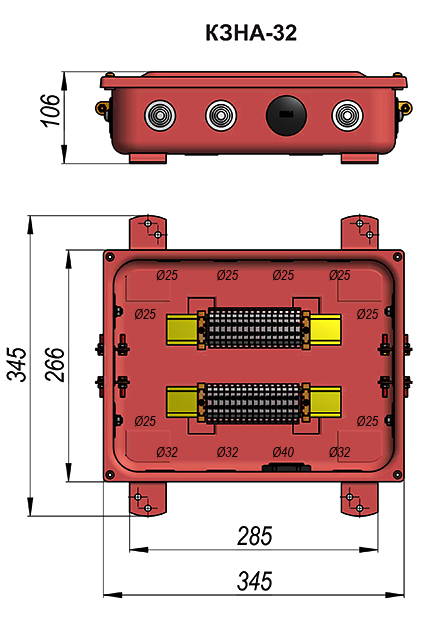 КЗНА-32 клеммная коробка с зажимами наборными У3 IP43 ГОФРОМАТИК