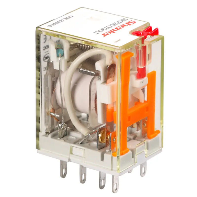 Реле RKF2CO730LT, 2CO, 12A(250VAC/30VDC), 230VAC, мех. индикация, тест-кнопка с блокировкой, LED