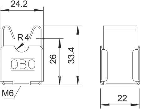 Держатель 177 20 VA M8 